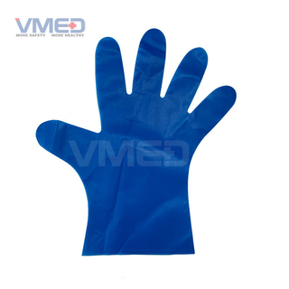 Gants jetables bleus en TPE
